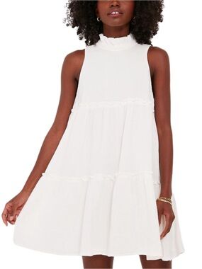 Tuckernuck Pomander Place Morgan White Tiered High-Neck Dress